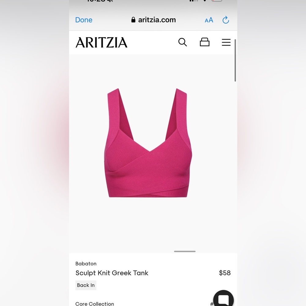 aritiza Babaton
Sculpt Knit Greek Tank
size xs
retail $58
